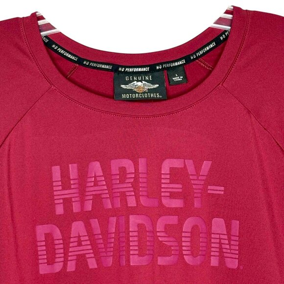 Harley-Davidson Performance Wicking Mesh Accent Top - Maroon/Black - L - Picture 4 of 10